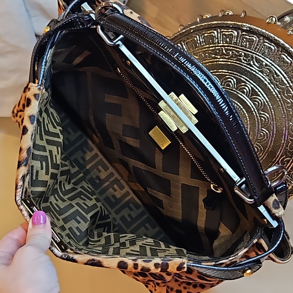 Rare authentic Fendi Peekaboo pony-style calfskin handbag - Picture 13 of 16